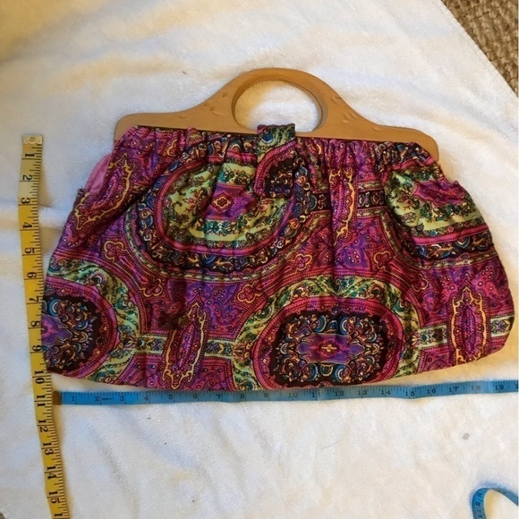 Wooden Handled Purse. Vintage. - Picture 2 of 5